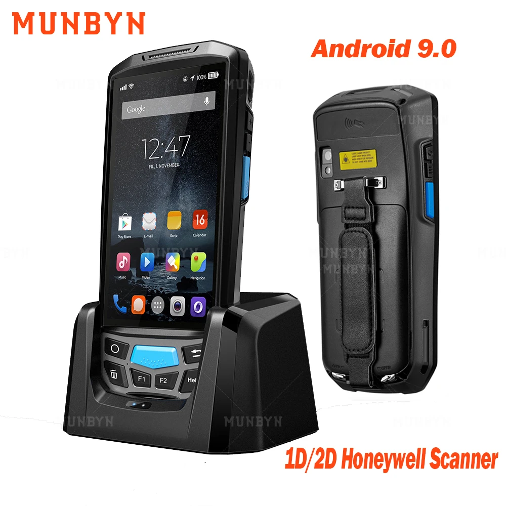 Munbyn Handheld Barcode Scanner Pda Android 9.0 Nfc Pos Terminal 2d Qr