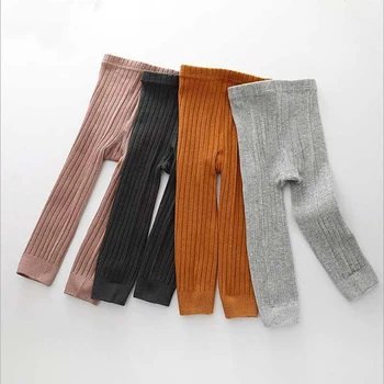 

2018 Hot-selling Baby Girl Stretch Leggings Pants Spring and Autumn Toddler Child Knitting Trousers pink color