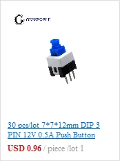 50 шт./лот 5,2*5,2*2,3 мм 12V 0.5A 4 Pin SMT нажимная кнопка металла переключатель тактильные микро, тактовый сенсорный выключатель Медь прерыватель