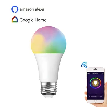 

Dimmable 9W E26 E27 WiFi Smart Light Bulb LED Lamp App Operate Alexa Google Assistant Control Wake up Smart Lamp Night Light