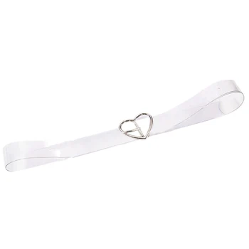 

Heart Belts for Women Resin Cute Transparent Belt Jeans Dress Waist Strap Pin Buckle Harajuku Ladies Round Pvc Clear Belt