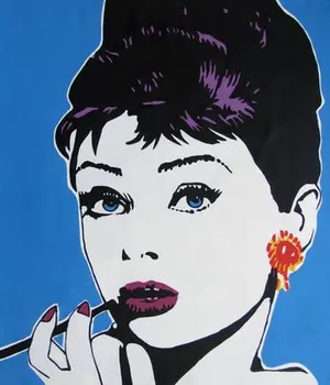 

Hand-painted Audrey Hepburn Pop Art Wall Décor Painting Hepburn Wall Art for Living Room Bedroom Office Home decoration