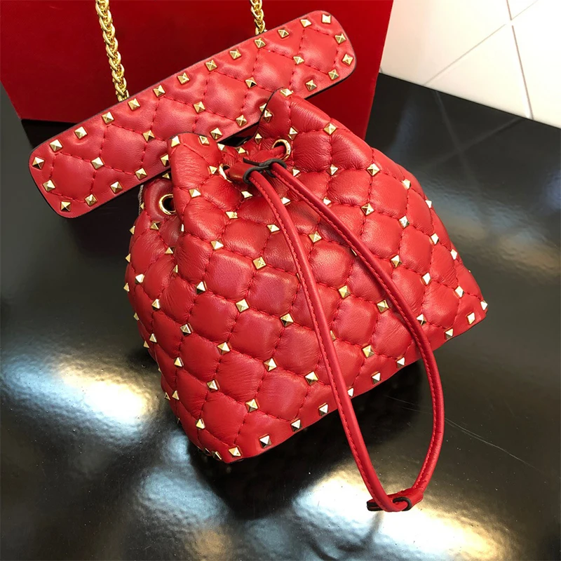 PROD 1005002644373995 Luxury full rivet bucket bag fashionable new
style chain bag sheepskin one-shoulder messenger women's handbag