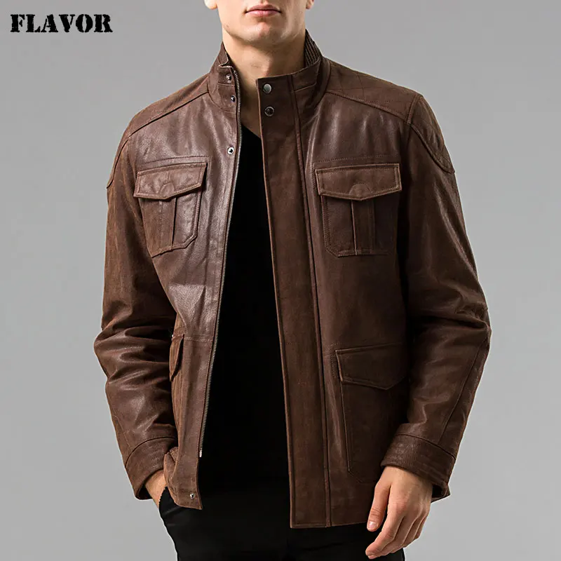 S 6xl Men S Genuine Leather Jacket Real Men Coat Motorcycle Aliexpress