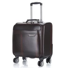 ПУ кожа Скалка Спиннер багажная сумка для мужчин чемодан в деловом стиле колеса 18 дюймов переноска дорожные сумки ноутбук женщина тележка чехол