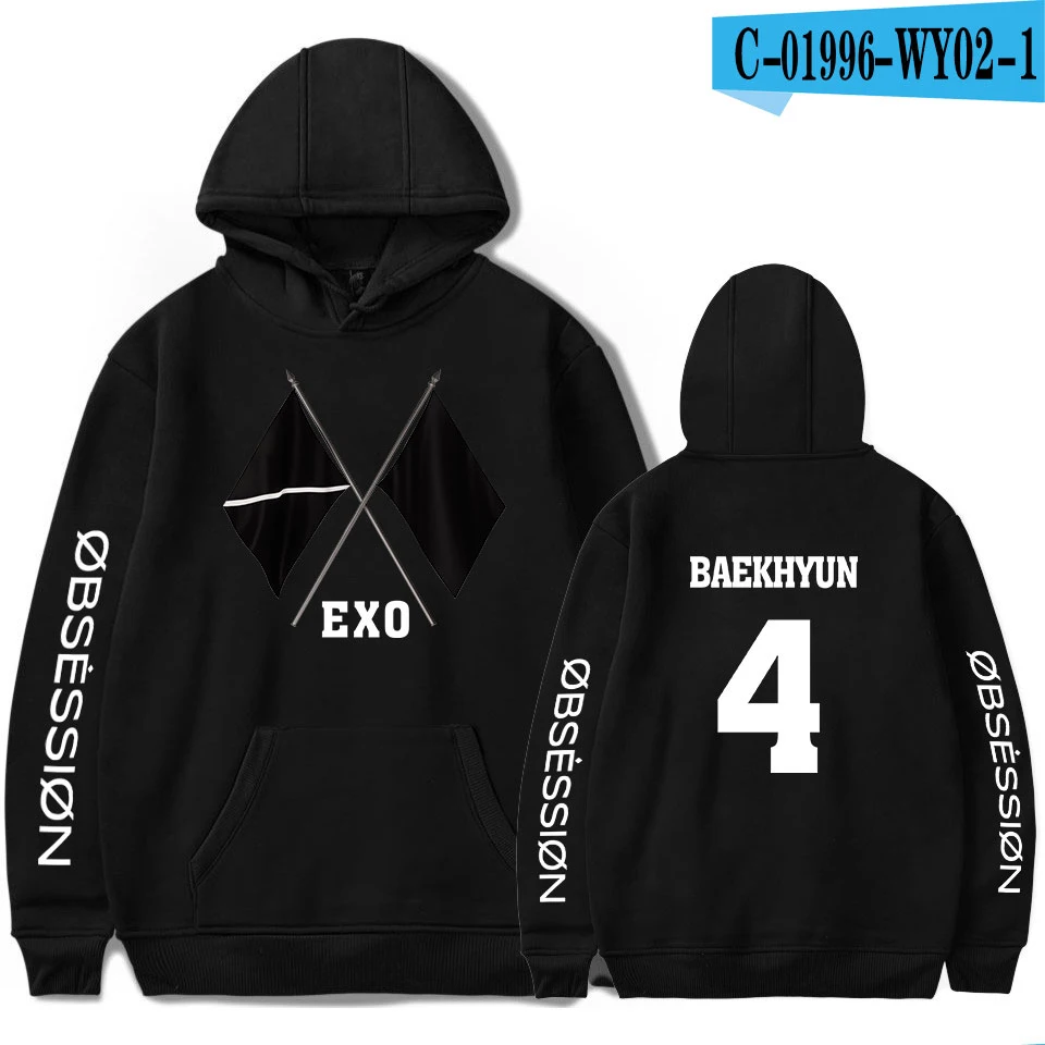 Frdun Tommee KPOP EXO Sixth Album OBSESSION X-EXO толстовка с капюшоном с принтом женская/Мужская одежда Повседневная Толстовка с капюшоном - Цвет: picture color