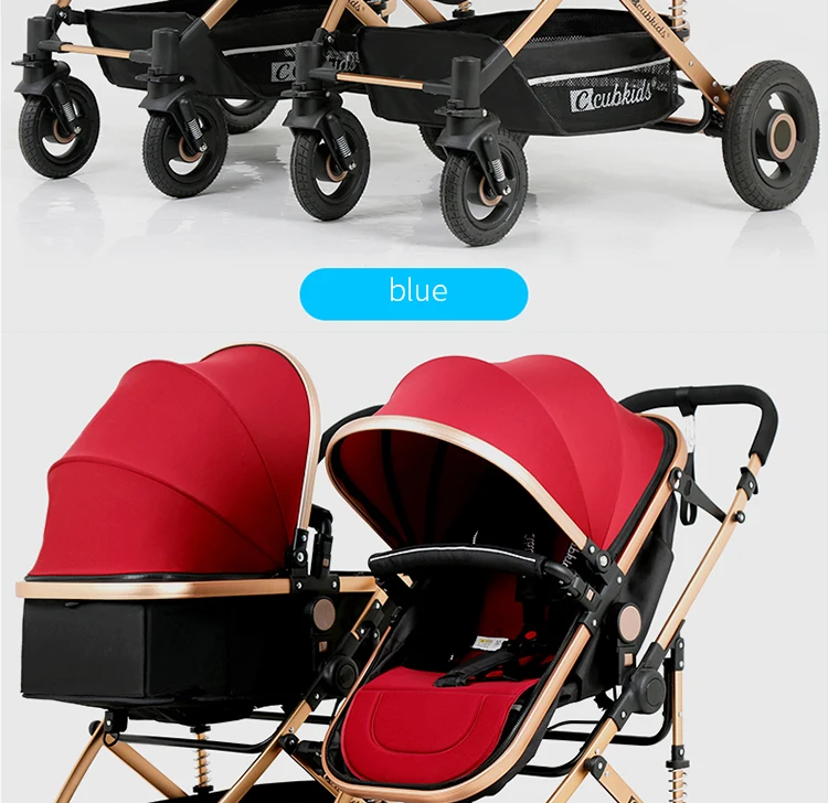 Babyfond, светильник для близнецов, раздельная Складная четырехколесная детская коляска, разные цвета, комбинация