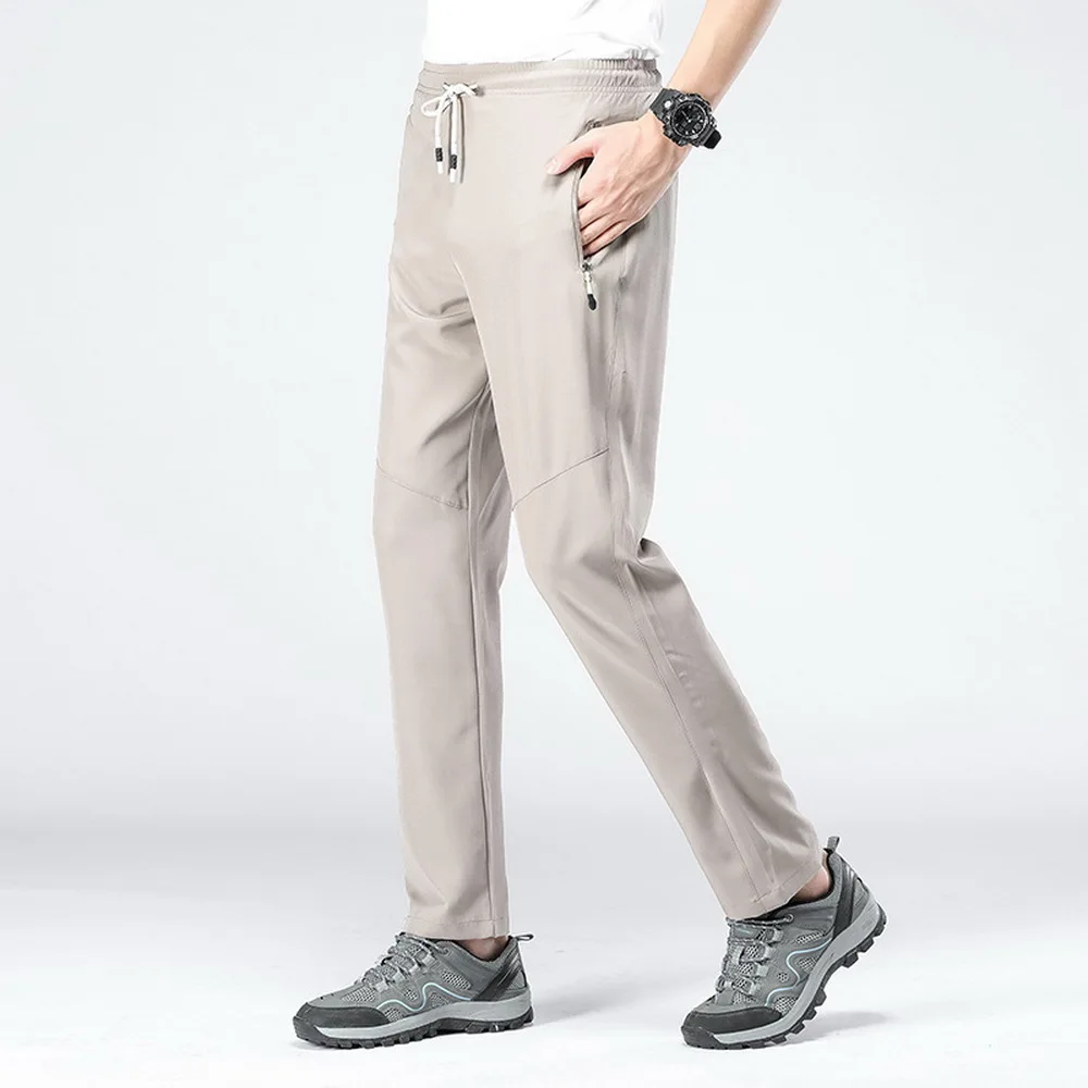 Men's Water-Repellent Windproof Trekking Trousers MT900 Grey