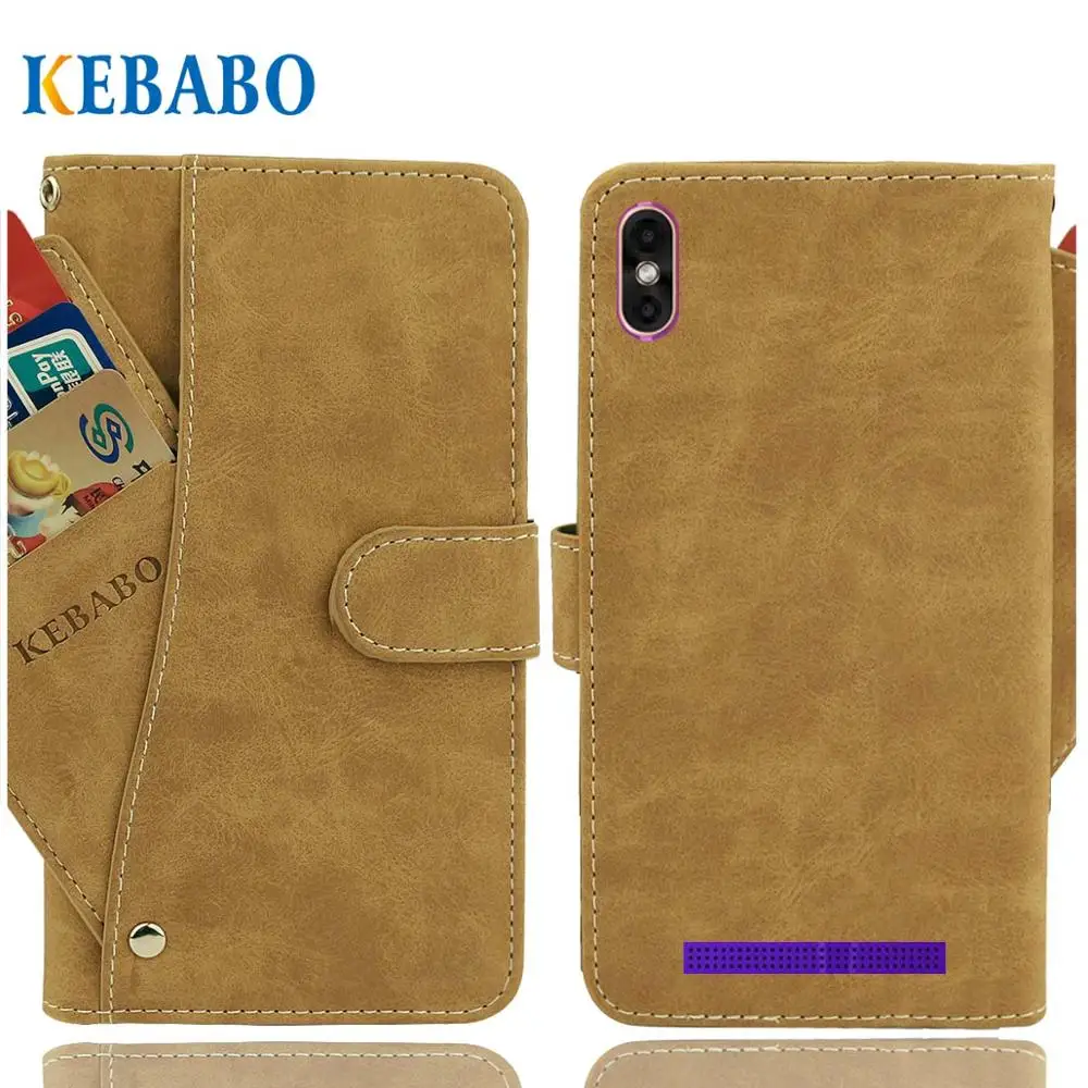 

Vintage Leather Wallet Leagoo M12 Case 5.71" Flip Luxury Card Slots Cover Magnet Stand Phone Protective Bags