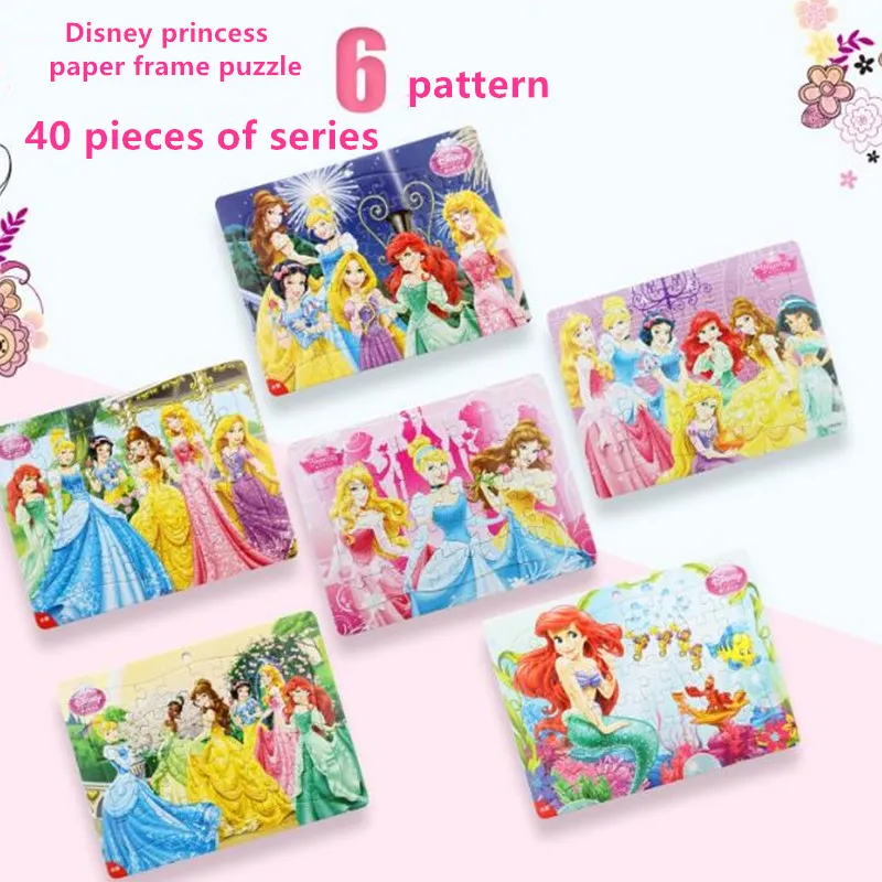 Disney Princess/ice Snow Princess Framed 40 Piece Puzzle Learning Educational Interesting Paper Toys For Children Gift | Игрушки и хобби