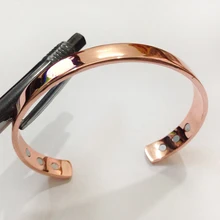 Pur cuivre aimant énergie santé ouvert Bracelet plaqué couleur Simple Bracelet Bio sain guérison Bracelet