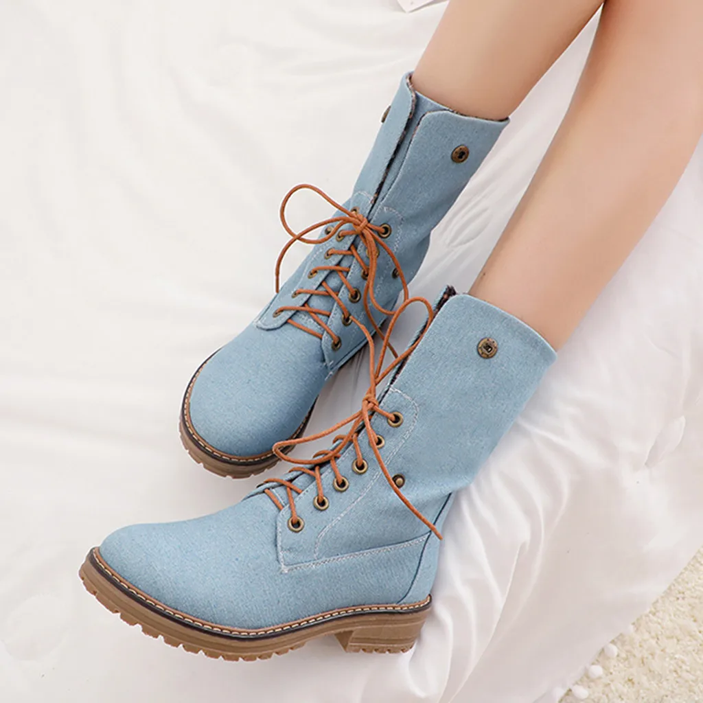 round toe lace up booties