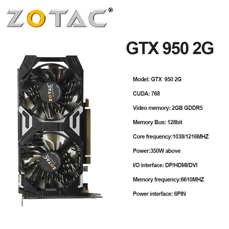 video card for gaming pc GTX 950 2G And GTX960 2G 4G Independent Display Desktop Computer Eating Chicken Game Graphics Card 128bit GDDR5 With DP+HD+DVI graphics cards computer Graphics Cards