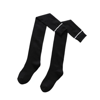 

Japanese Style Casual Over Knee Fashion Party Student Warm Striped Autumn Winter Women Stockings Breathable Cotton Blend Soft