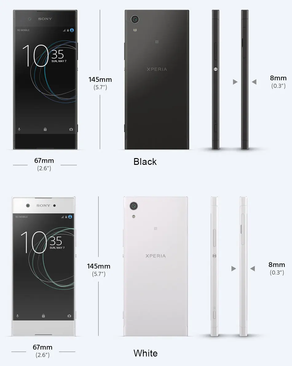 Мобильный телефон sony Xperia XA1 4G LTE G3116 5 дюймов 3 Гб ram 32 Гб RM Dual SIM 23MP 8MP NFC fm Android-телефон