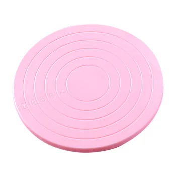 

Plastic Cake Rotating Plate 360° Rotation Pink Decorating Display Stand Birthday/Party Cake Tray Holder