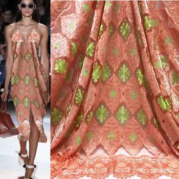 

Rhinestones African Velvet Lace Fabric 2019, Newest Wedding Lace In Orange Gold, Tissu Mariage Velvet Lace Materials