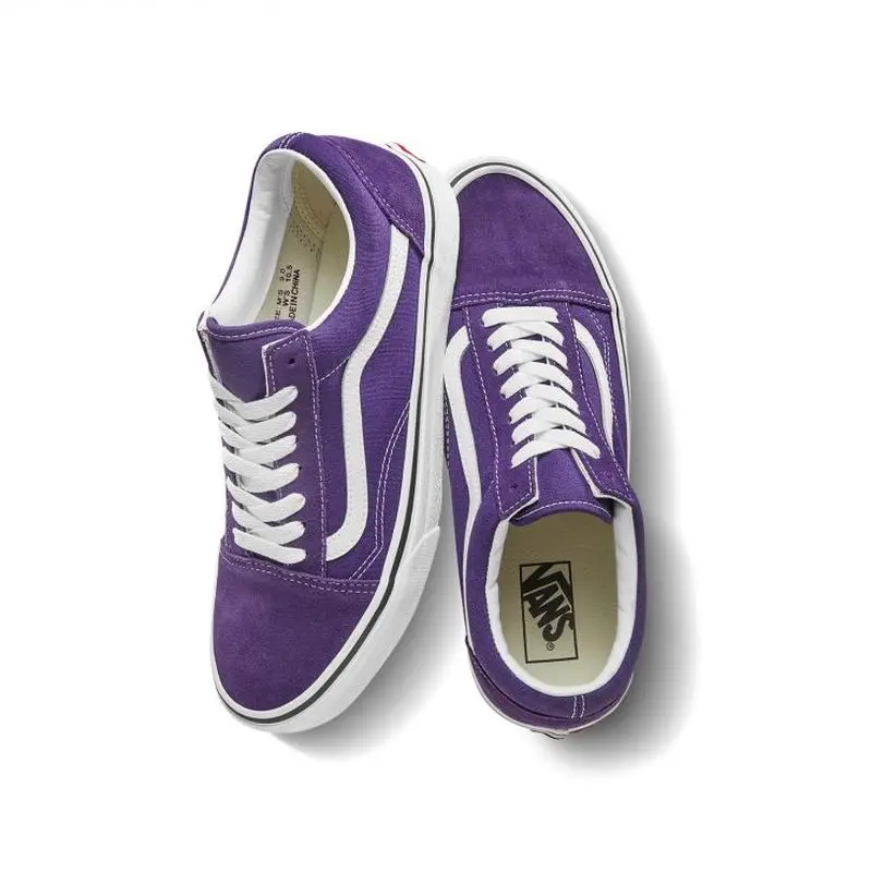 VANS OLD SKOOL/обувь унисекс для скейтбординга; оригинальные кроссовки для женщин и мужчин; Классическая Повседневная модная парусиновая обувь фиолетового цвета; VN0A4BV5V7F