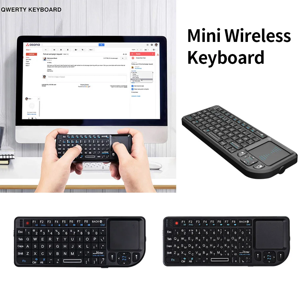 

Mini wireless Russian/Spanish/English Keyboard Keyboard 5.9 inch Backlight Tablet Keypad with Touchpad Keyboard