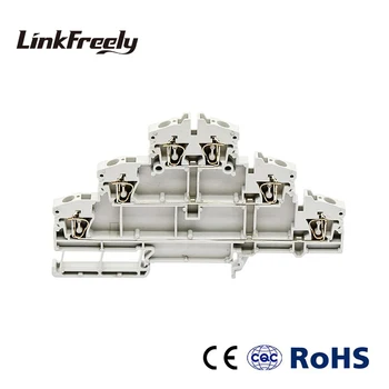 

DLD2.5-3VN 10pcs Three Layer Spring Electrical Wire Terminal Block Connector Plug-in Type Wiring Through Terminals Terminantor