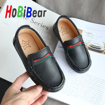 

New Trend Boy Loafers Shoes Kids Flats Leather Casual Shoes Black Children Casual Slip On Shoes Designer Spring Kids Moccasins