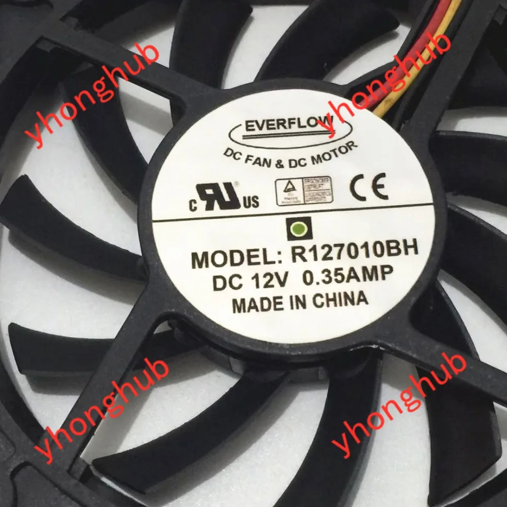 Emacro для Everflow R127010BH Сервер охлаждающий вентилятор DC 12V 0.35A 70x70x10 мм 3 провода