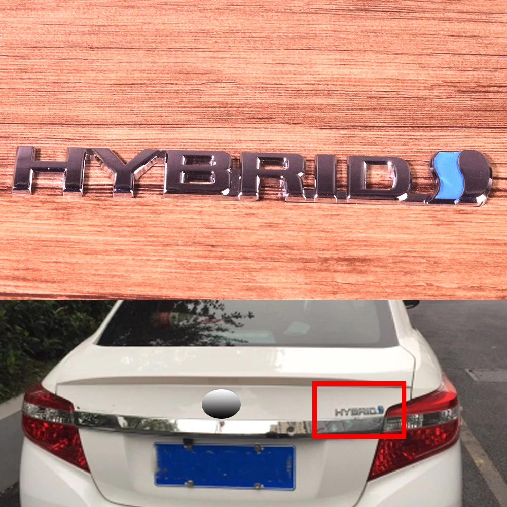 HYBRID Logo Sticker ABS Auto Emblem Refitting Badge Car Decal Fit For Hybrid Logo Toyota Camry Rav4 Reiz Lexus BMW Audi Honda  (5)