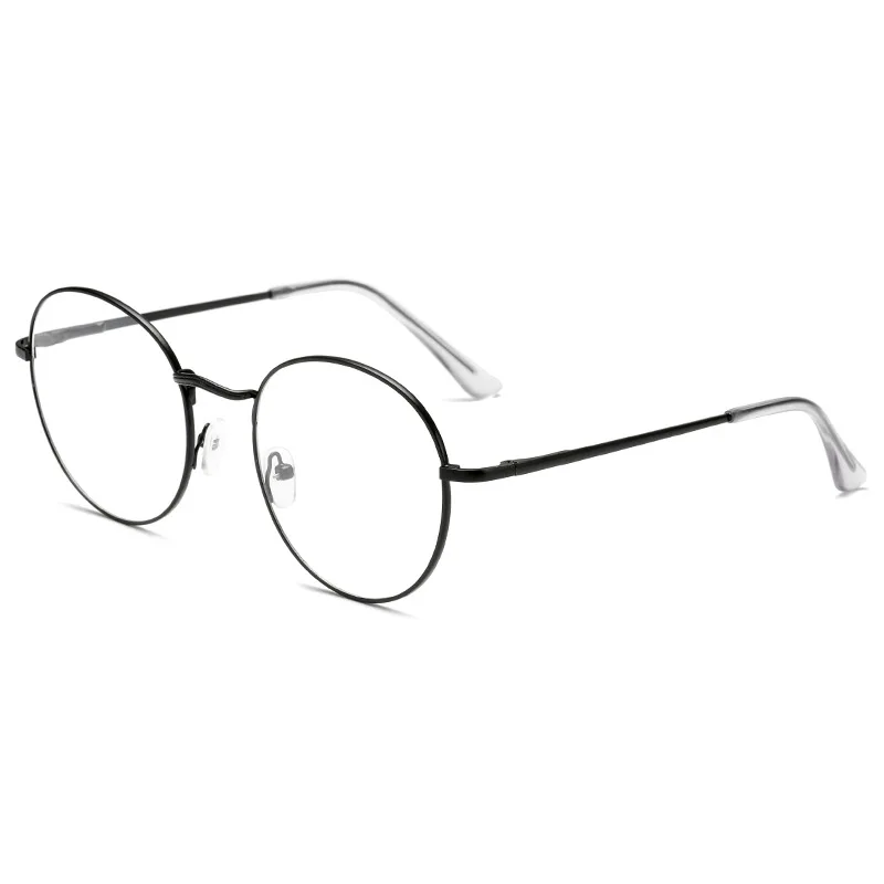 Готовые Очки для близорукости, женские очки в Корейском стиле, ретро, круглая оправа, очки для близорукости, студенческие очки для близорукости-1,5-2,5 - Цвет оправы: Черный