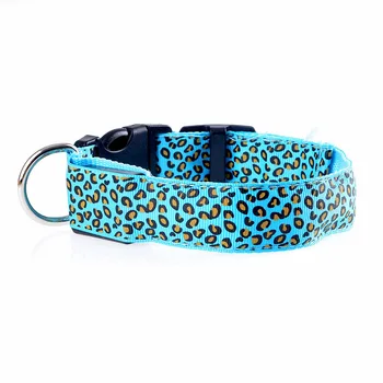

Fashion Leopard LED Dog Collar Flashing Nylon 3 Mode Lighting Safety Pet Collar Luminous Pets Accessories @LS