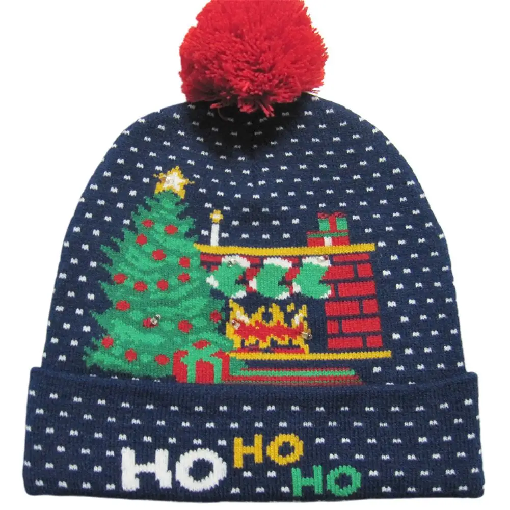 1-5X fête de Noël DEL Bonnet Beanie Knit Light Up de Noël Bonnet pour enfant adulte cadeaux 