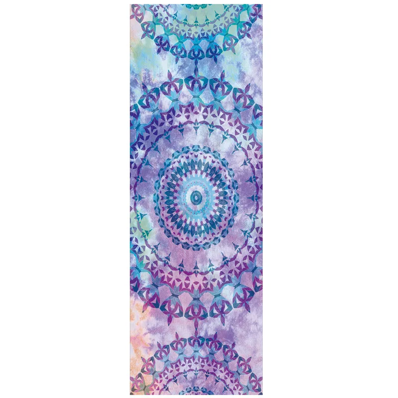 Eco-friendly Yoga Mat Microfiber Printed Pattern Foldable Portable Fitness Pilates Yoga Towel Soft Non-slip Indoor Sports Mat