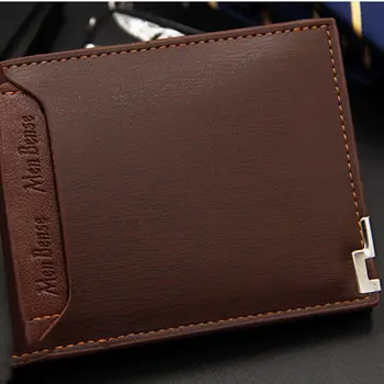 

Men Business Leather Brand Luxury Wallet Short Slim Male Purses Money Clip Credit Card Dollar Price retro style pocketbook