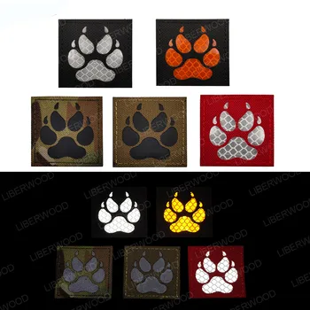

LIBERWOOD K9 Dog Infrared IR patch paw pet dog K-9 Multicam reflective applique for dog coat vest Clothing CP hook loop patches