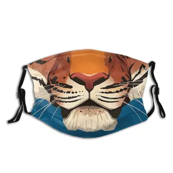 

Tiger Face Adult Reusable Face Mask with Filter Dust Mask Protection Mask Respirator Mouth Muffle