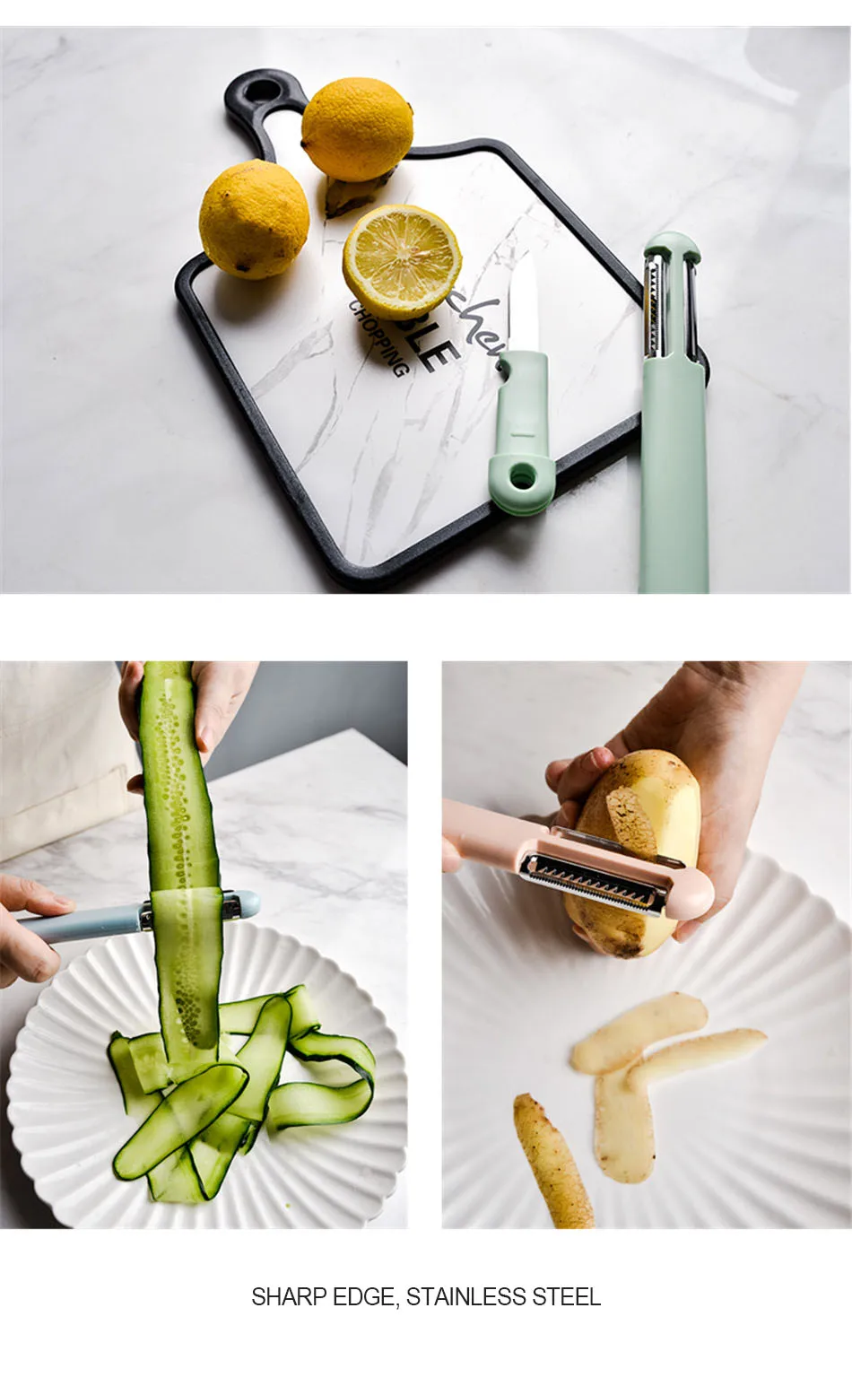 Multifunctional Fruit Vegetable Peeler Stainless Steel Potato Carrot Peeler Grater Knife Portable Slicer Kitchen Accessories