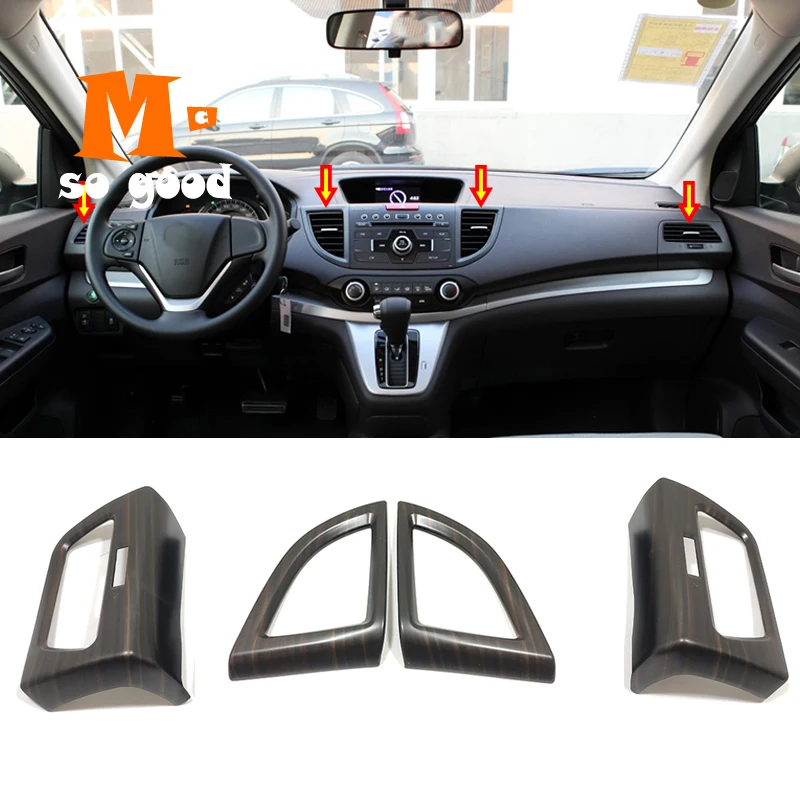 

2012 13 14 15 2016 for Honda CRV CR-V ABS Peach Wood Car Left Right Air condition outlet AC Vent Cover Trim styling Accessories
