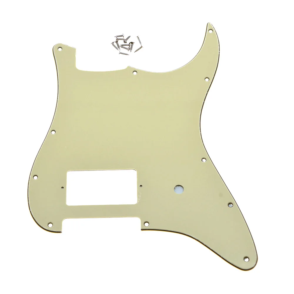 

Состаренная белая 3-слойная стойка с 11 отверстиями, одинарный хамбакер для гитары, Накладка для защиты от царапин, подходит для крыла, аксессуары для гитары Delonge