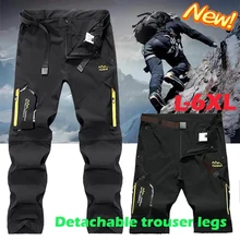 

Spring Autumn New Men's Outdoor Waterproof Breathable Hiking Camping Fishing Summer Detachable Assault Pants 6XL Trousers