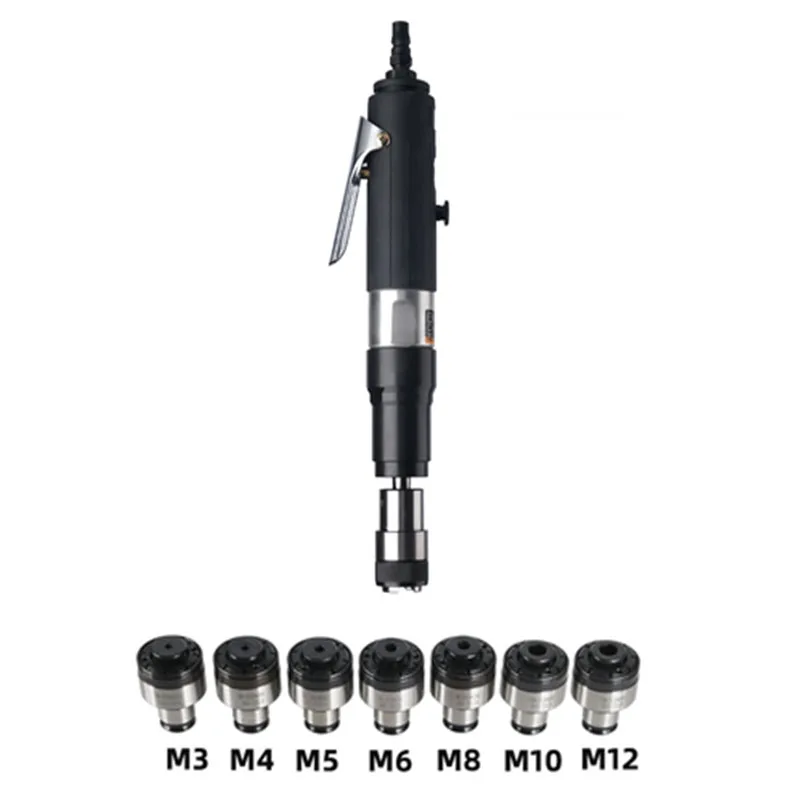 

Self-locking Pneumatic Tapping Machine 400rpm Drill Tapper Tool Torque Protected & 7pc Chucks M3/M4/M5/M6/M8/M10/M12