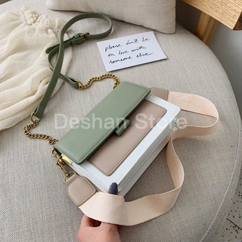 

Women 2020 Mini Leather Crossbody Bags Green Chain Shoulder Messenger Bag Lady Travel Purses And Handbags Cross Body Bag 1225