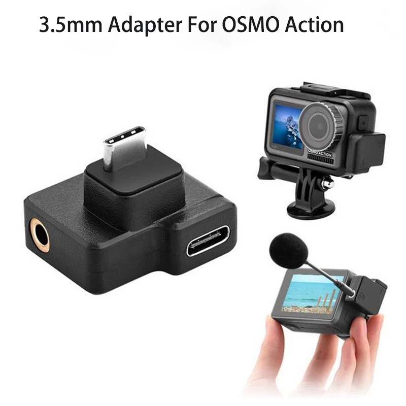 DJI Osmo Action Adaptador de USB C Dual de 3,5mm para Cámara de Acción OSMO, la calidad del sonido mientras se carga la transmisión de datos|Carcasas para videocámara deportiva| - AliExpress