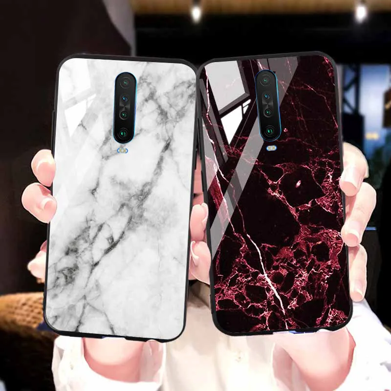 

Tempered Glass Case For Xiaomi Redmi K30 Case Marble Luxury Bumper Xiaomi Redmi Note 8 Pro 7 8T 8A 7A 6A K20 6 Pro 5 Plus Covers