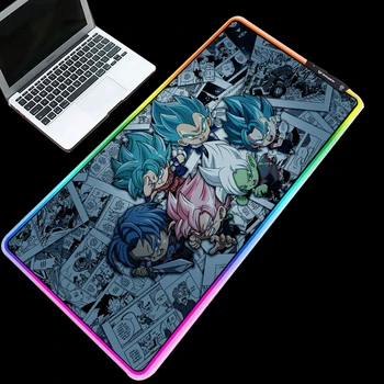 

Yuzuoan 90X40 Large Computer Mouse Pad Anime Seven Dragon Beads Q Version Mini RGB LED Secondary Tube Color Lighting Keyboardmat