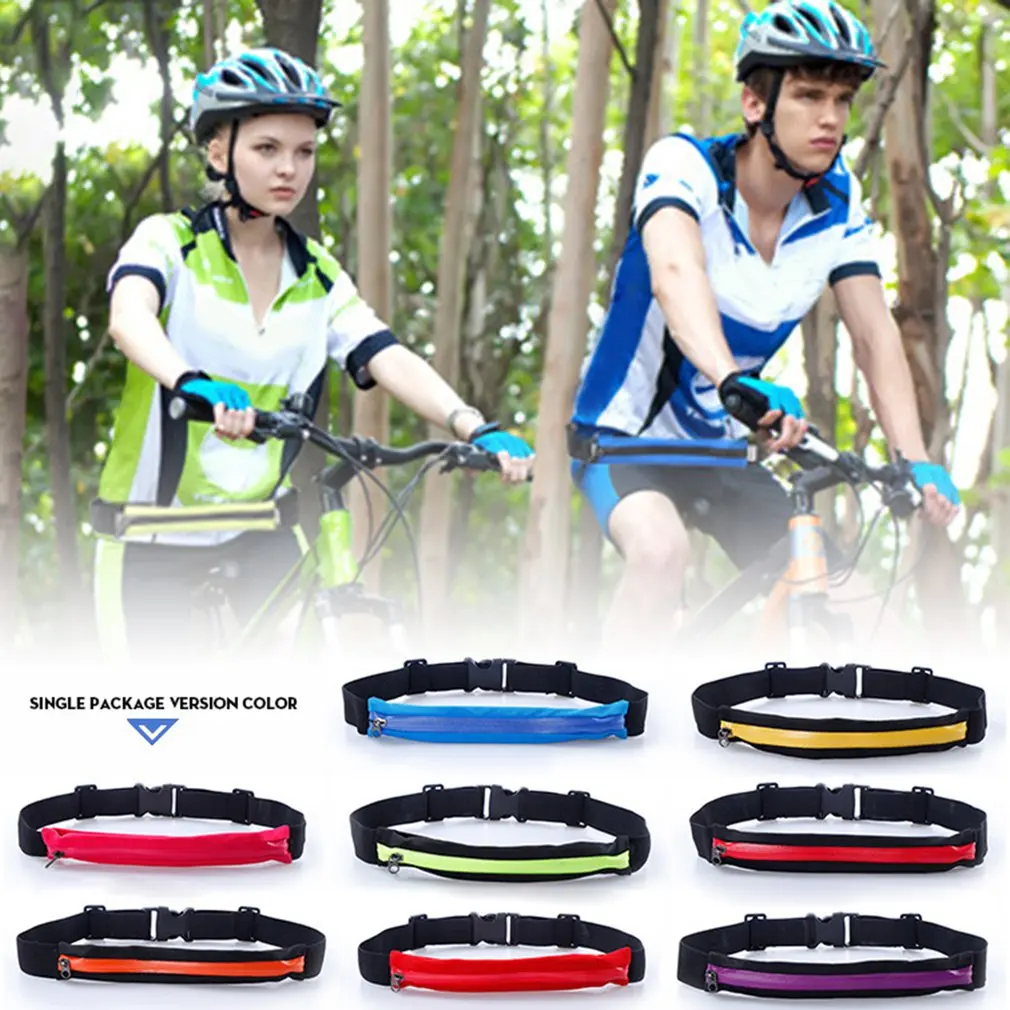 Outdoor Stretch Sports Pockets Multi-Function Running Cycling Pockets Double Zipper Anti-Theft Waterproof Phone Bag
