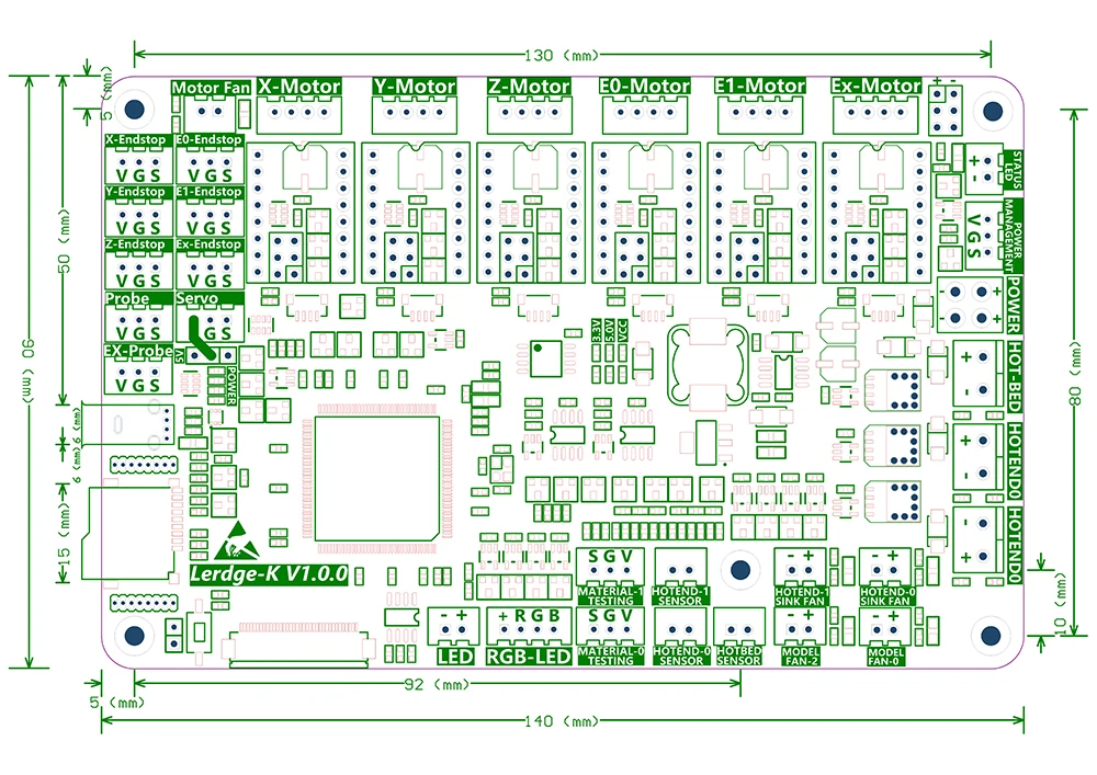 hp plotter printhead LERDGE ARM 32Bit Board 3D Printer Parts Control Board Mainboard Controller DIY Electronic Kit K2 Motherboard TMC2209 UART Driver roland print head