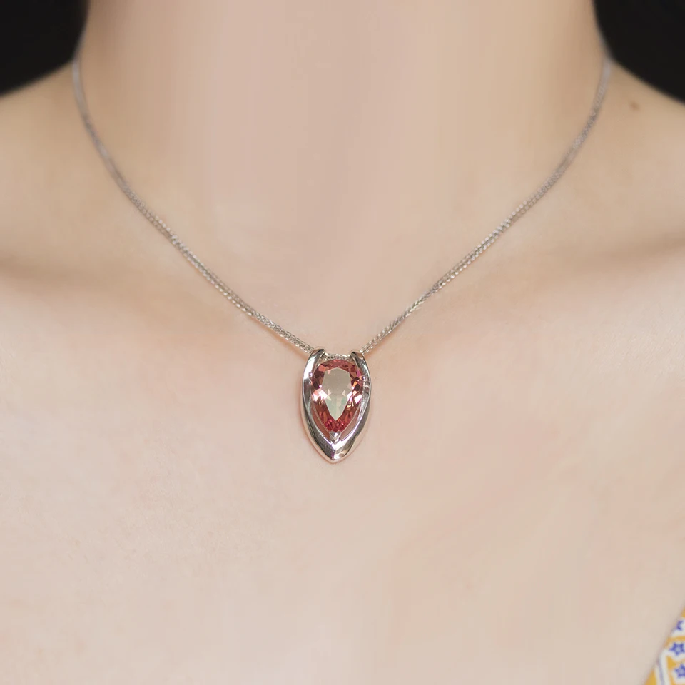 Bolai, v-образная форма, меняющая цвет, ожерелье с подвеской диаспора, Настоящее серебро 925 пробы, zultanit, драгоценный камень, хорошее ювелирное изделие для женщин 11,11