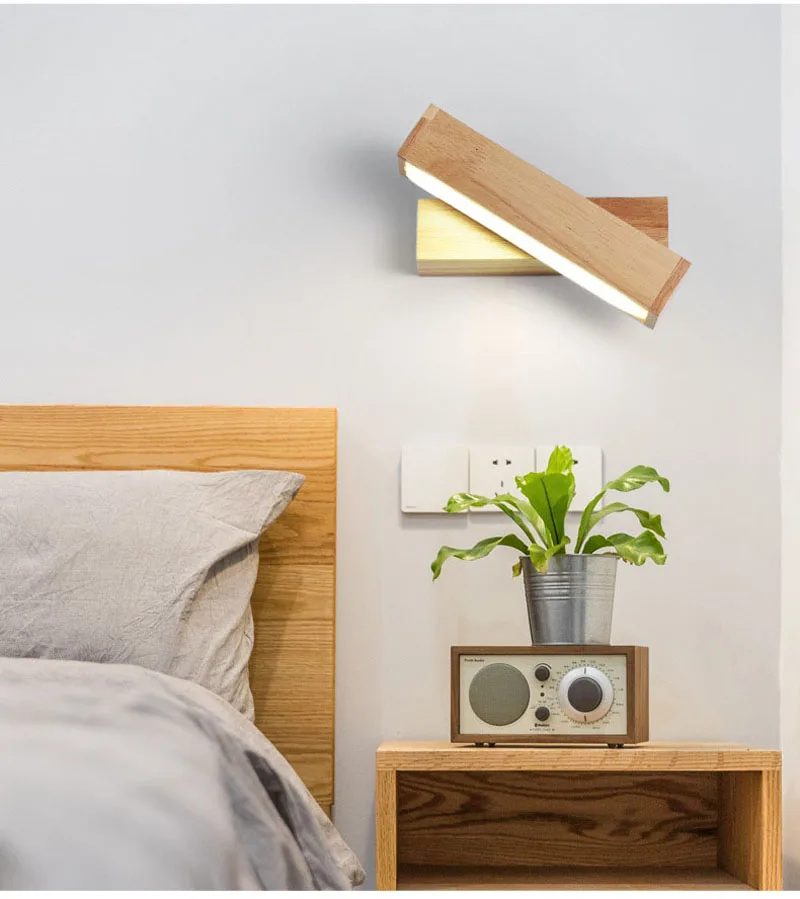 Современные Бра Настенные светильники для дома в комнатных комнатах Настенные светильники-бра для гостиницы для чтения скандинавские простые деревянные светодиодные Настенные светильники Arandela