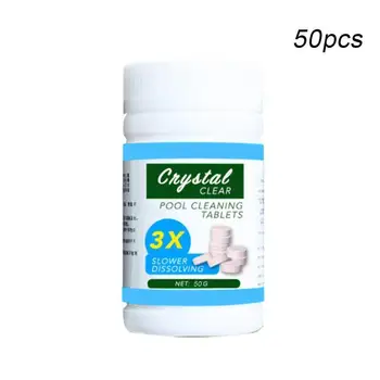 

50 Pieces / Bottle Swimming Pool Cleaning Multi Use Pool Swimming Effervescent Tablets Clarifier Chlorine Multifunction Ta L9S3