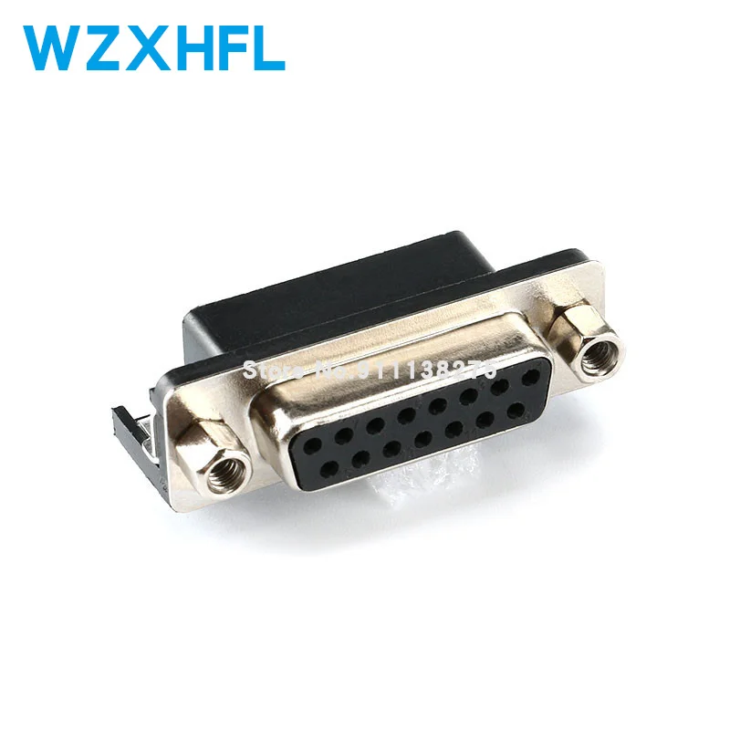 5Pcs Black Male/Female DB15 DR15 D-Sub Right Angle Double Row Pins PCB Mount VGA Port Connector Socket With Screw Nuts for jst connectors,aviation plug socket connector,usb connectors kit