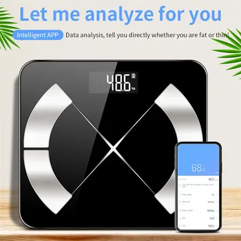 

Bluetooth-Scales Intelligent Floor Body Fat Scale Smart LED Display Body Weight Scales Muscle Mass BMI Digital Bathroom Scale